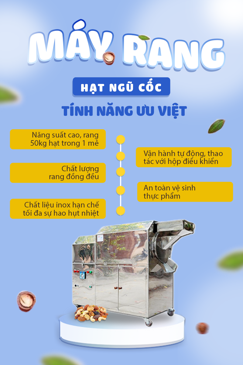 Máy rang hạt ngũ cốc công nghiệp VN50